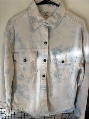 aerie Light Blue Tie-Dye Denim Jacket